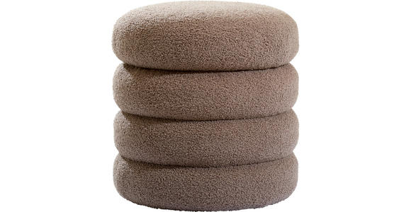 HOCKER in Textil Dunkelbraun  - Dunkelbraun/Hellgrau, Trend, Textil (41/42/41cm) - Xora