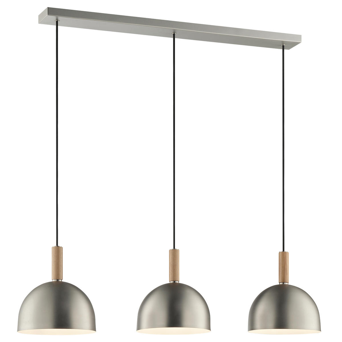 HÄNGLAMPA Skara 98,5/22,5/120 cm  - nickelfärgad/askfärgad, Design, metall/trä (98,5/22,5/120cm)