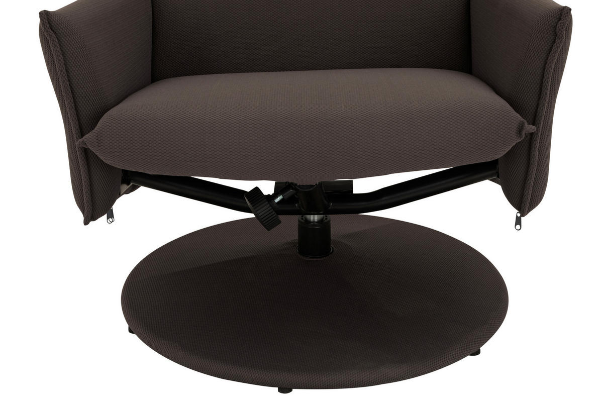 RELAXSESSELSET Webstoff Hocker    - Graubraun/Grau, MODERN, Textil/Metall (69/95/80/80/107,5cm) - P & B