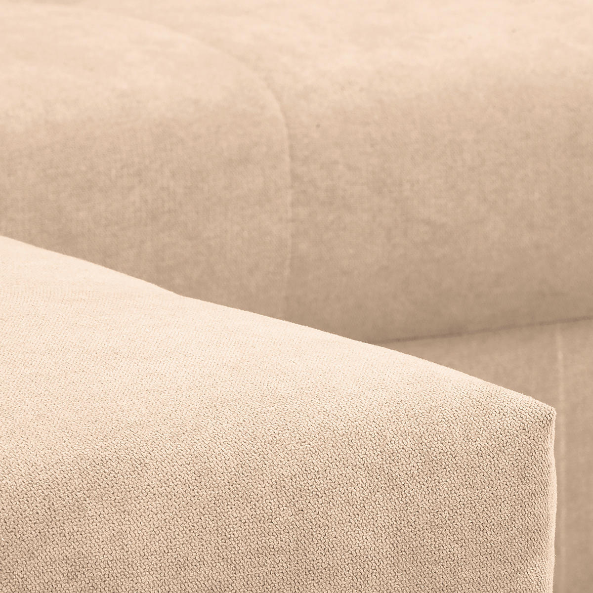 ECKSOFA Ariella Creme Mikrofaser  - Creme/Naturfarben, Design, Holz/Textil (161/231cm) - Livetastic