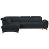 ECKSOFA in Chenille Dunkelgrau  - Eichefarben/Dunkelgrau, Modern, Holz/Textil (212/287cm) - Valnatura
