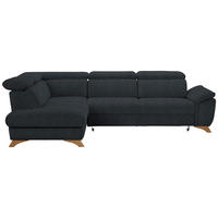 ECKSOFA in Chenille Dunkelgrau  - Eichefarben/Dunkelgrau, Modern, Holz/Textil (212/287cm) - Valnatura