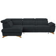 ECKSOFA in Chenille Dunkelgrau  - Eichefarben/Dunkelgrau, MODERN, Holz/Textil (212/287cm) - Valnatura