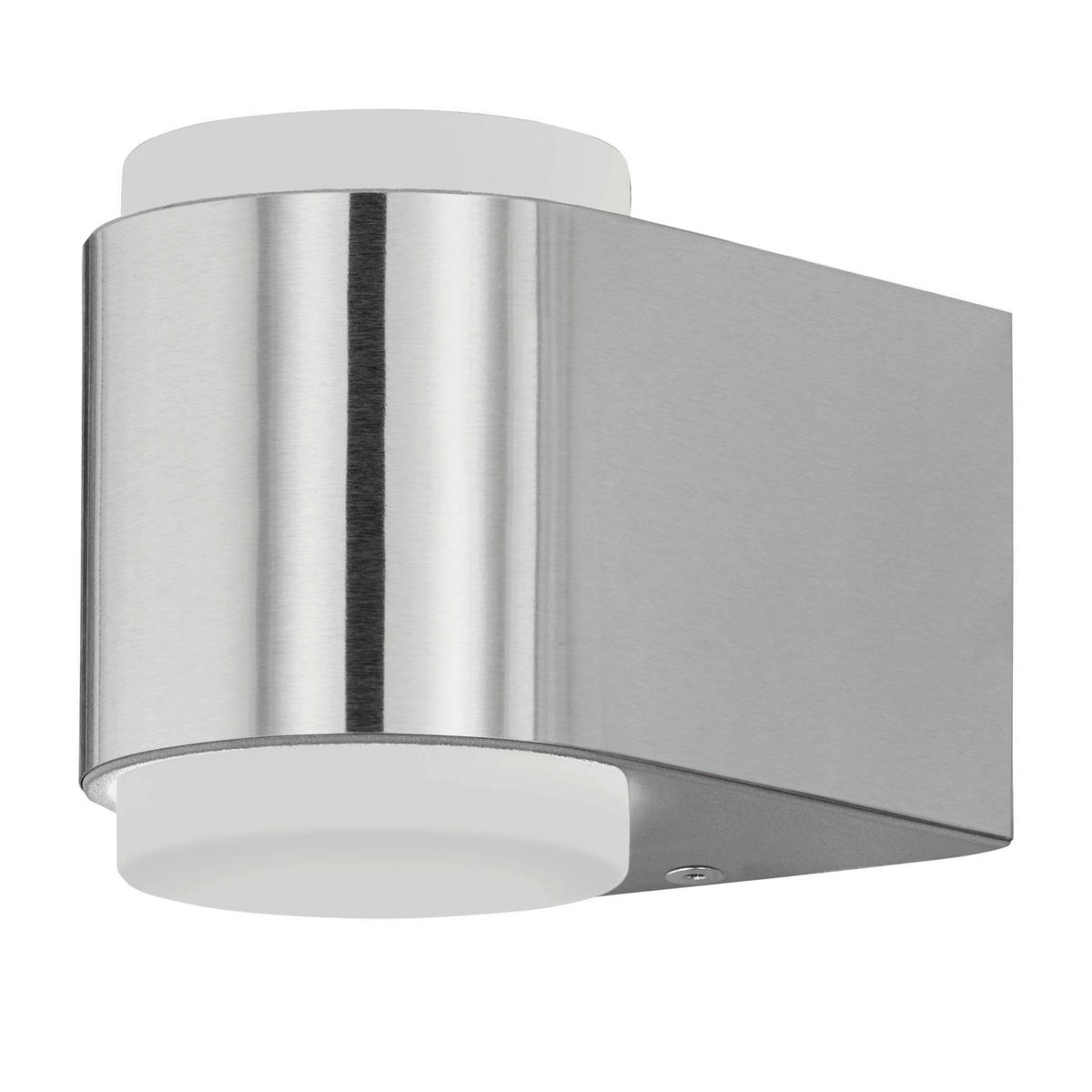 AUSSENWANDLEUCHTE - Weiss/Edelstahlfarben, Design, Kunststoff/Metall (9,5/8,5/12,5cm) - Eglo