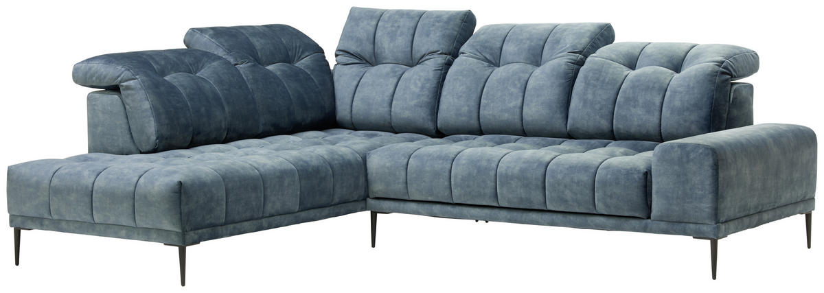 UGAONA GARNITURA plava  - crna/plava, Dizajnerski, tekstil/metal (226/276cm) - Stylife