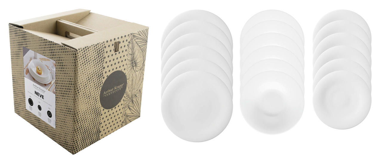 SERVIS ZA RUČAVANJE  Neve     6 delova   - bela, Osnovno, keramika - ARTHUR KRUPP