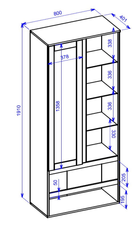 VITRINE  in Weiß  - Silberfarben/Weiß, KONVENTIONELL, Glas/Holzwerkstoff (80/191/40cm) - MID.YOU