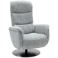 RELAXSESSEL Flachgewebe Relaxfunktion, Kopfteilverstellung, Fußteilverstellung, Rücken echt    - Edelstahlfarben/Grau, Design, Textil/Metall (71/112/83cm) - Dieter Knoll