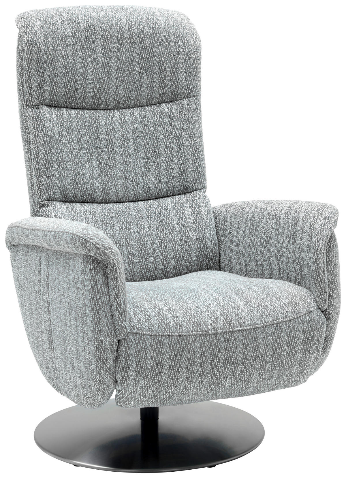 RELAXSESSEL Flachgewebe Relaxfunktion, Kopfteilverstellung, Fußteilverstellung, Rücken echt    - Edelstahlfarben/Grau, Design, Textil/Metall (71/112/83cm) - Dieter Knoll
