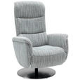 RELAXSESSEL Flachgewebe Relaxfunktion, Kopfteilverstellung, Fußteilverstellung, Rücken echt    - Edelstahlfarben/Grau, Design, Textil/Metall (71/112/83cm) - Dieter Knoll