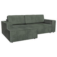 ECKSOFA inkl. Funktionen Dunkelgrün Cord  - Dunkelgrün/Schwarz, MODERN, Kunststoff/Textil (149/245cm) - Stylife