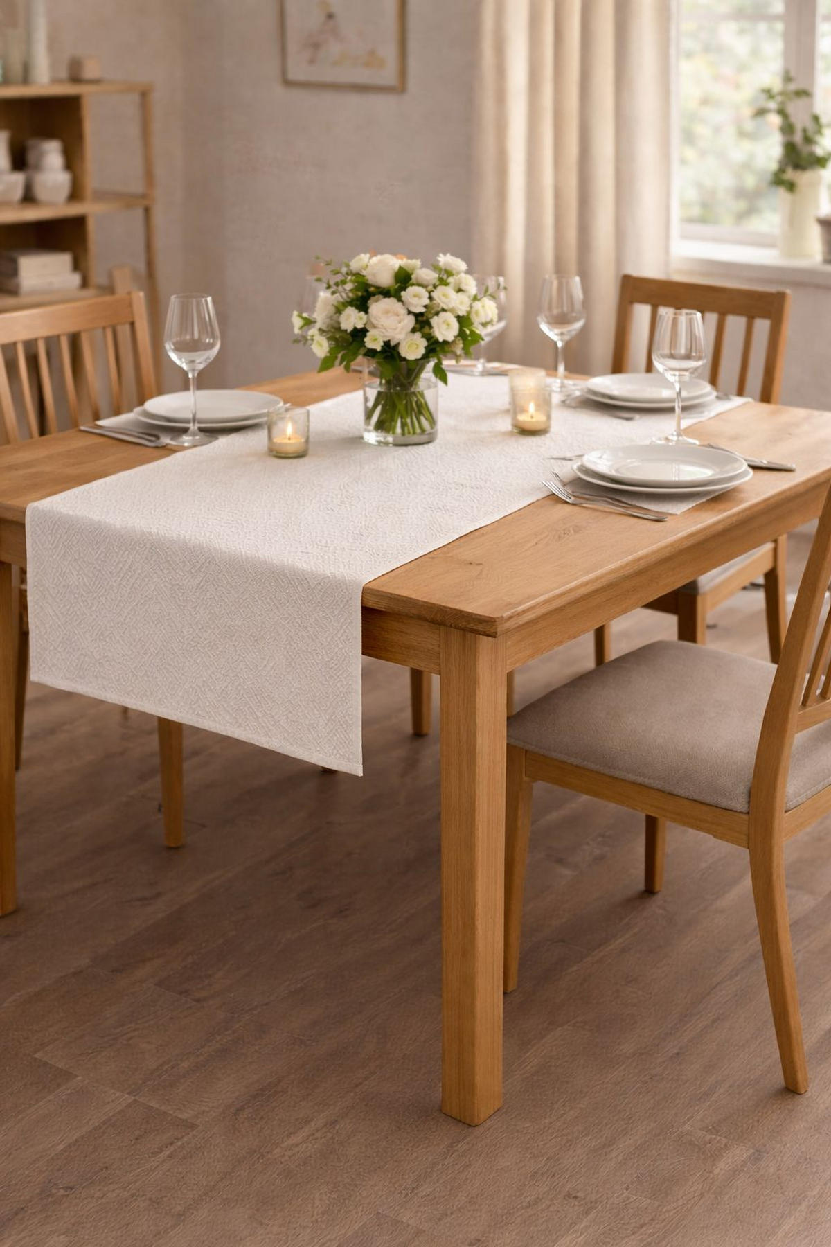 NADSTOLNJAK 50/160 cm   LEANDRA  - bijela, Basics, tekstil (50/160cm) - Novel