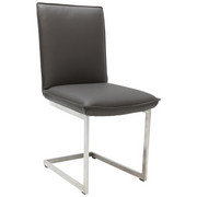 SCHWINGSTUHL in Leder Schlammfarben - Schlammfarben/Edelstahlfarben, Design, Leder/Metall (48/93/65cm) - Ambiente