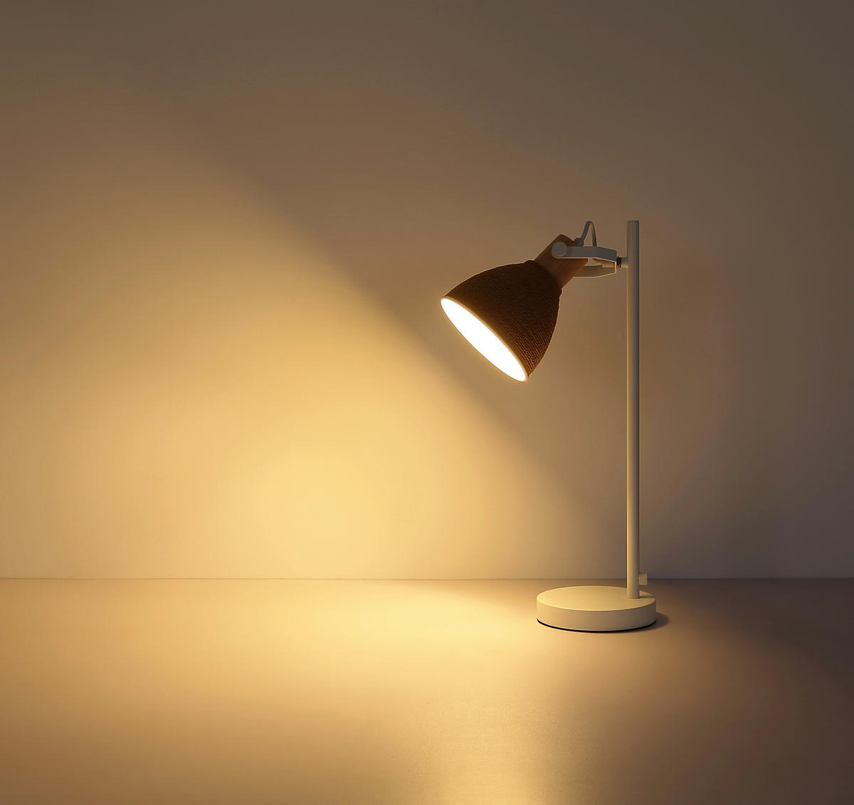 TISCHLEUCHTE Lyndon 19,5/15/50 cm  - Braun/Weiß, Natur, Holz/Papier (19,5/15/50cm) - Globo