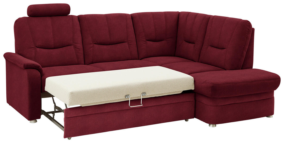 ECKSOFA  in Chenille Rot  235/185 cm  - Rot/Schwarz, KONVENTIONELL, Kunststoff/Textil (235/185cm) - Beldomo Comfort