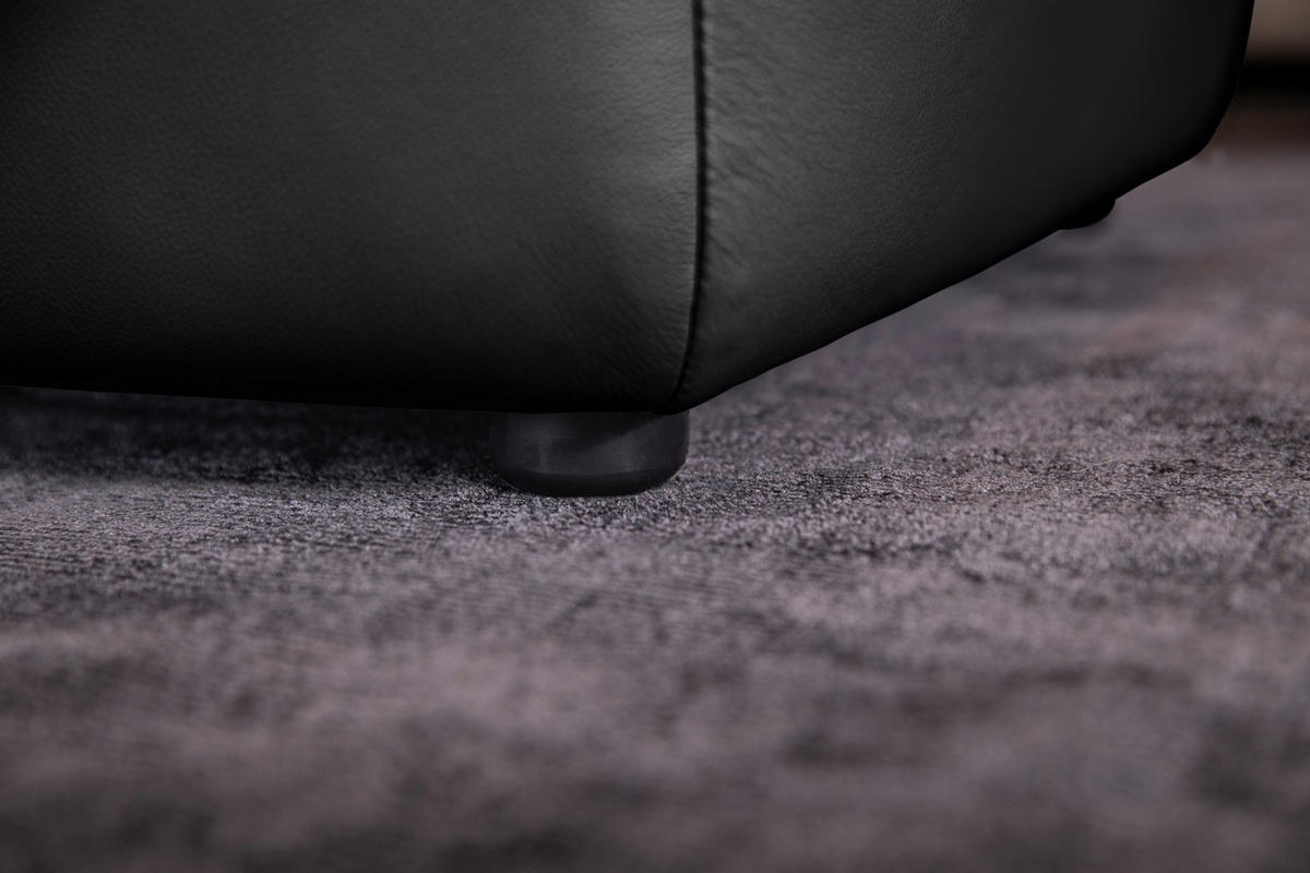 HOCKER in Leder Schwarz  - Schwarz, Modern, Leder/Kunststoff (120/39/60cm) - W.Schillig