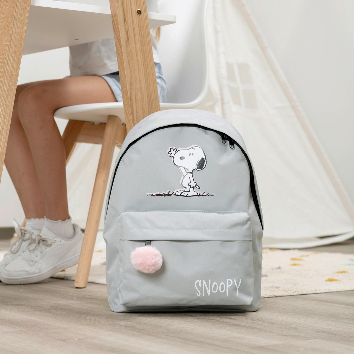 RUCKSACK  - Hellrosa/Hellgrau, Basics, Textil (29/39/13,5cm)