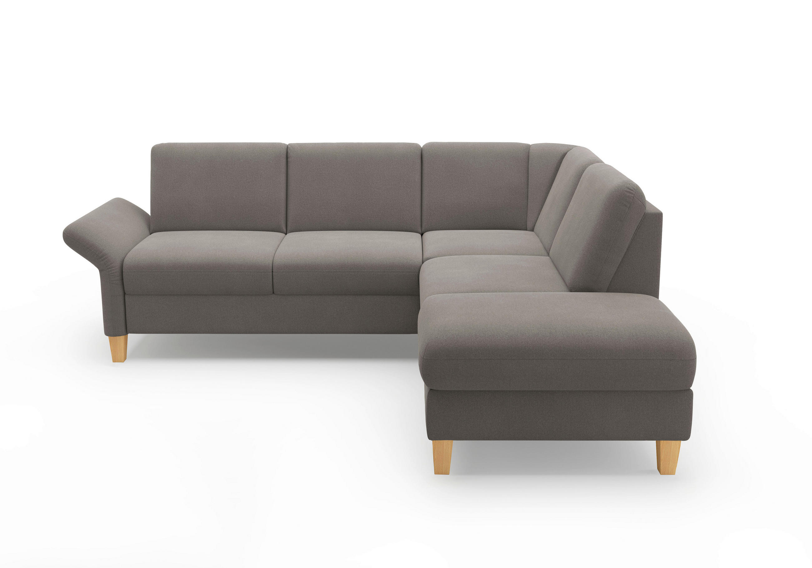 ECKSOFA ROCHELLE E Graphitfarben Flachgewebe  - Eichefarben/Graphitfarben, KONVENTIONELL, Holz/Textil (240/216cm) - Sit & More