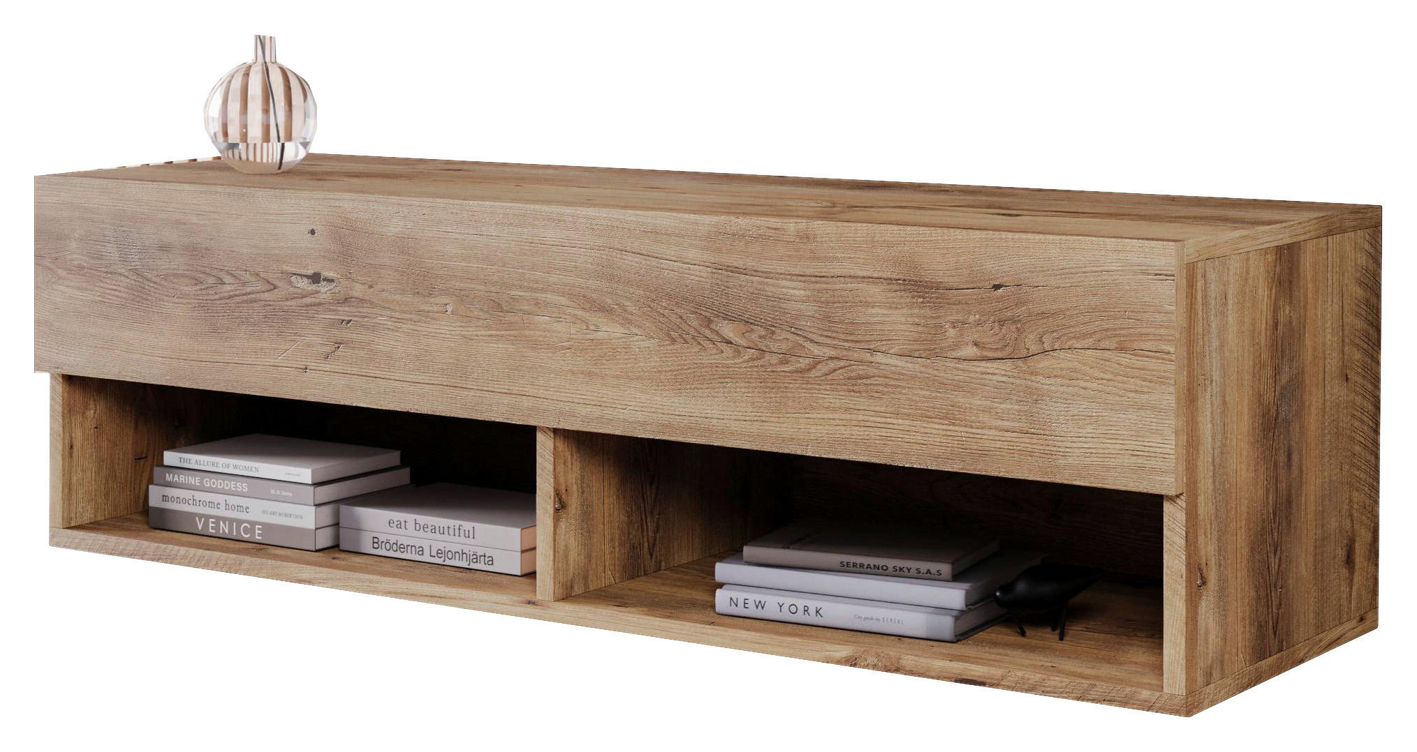 TV-BÄNK Vera II  i 100/30/31 cm  - kastanjefärgad/grå, Lifestyle, trämaterial/plast (100/30/31cm) - P & B