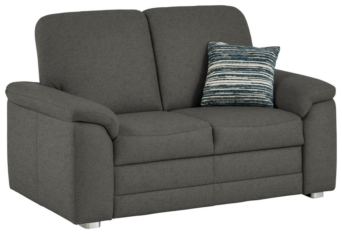 2-SITZER-SOFA Chenille Grau  - Alufarben/Grau, Konventionell, Textil/Metall (156/96/89cm) - Beldomo Comfort