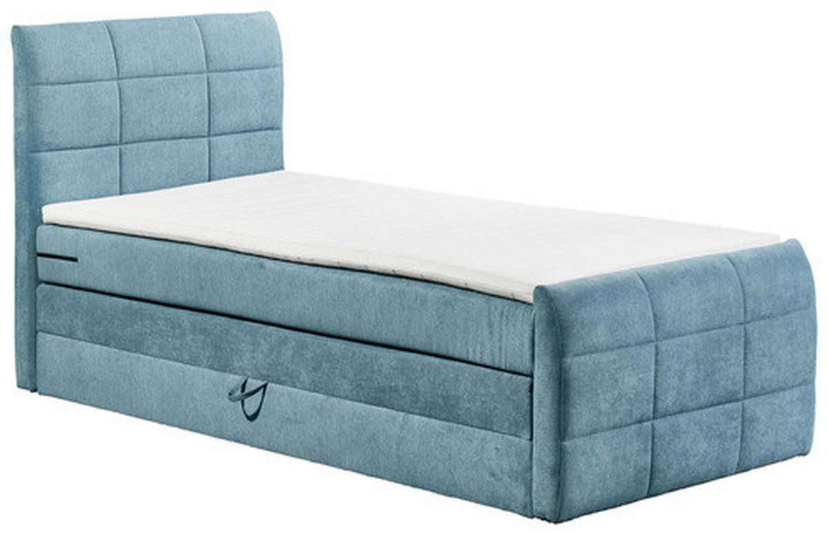 POSTEL BOXSPRING, 100/200 cm, modrá - modrá, Basics, kompozitní dřevo/textil (100/200cm) - MID.YOU