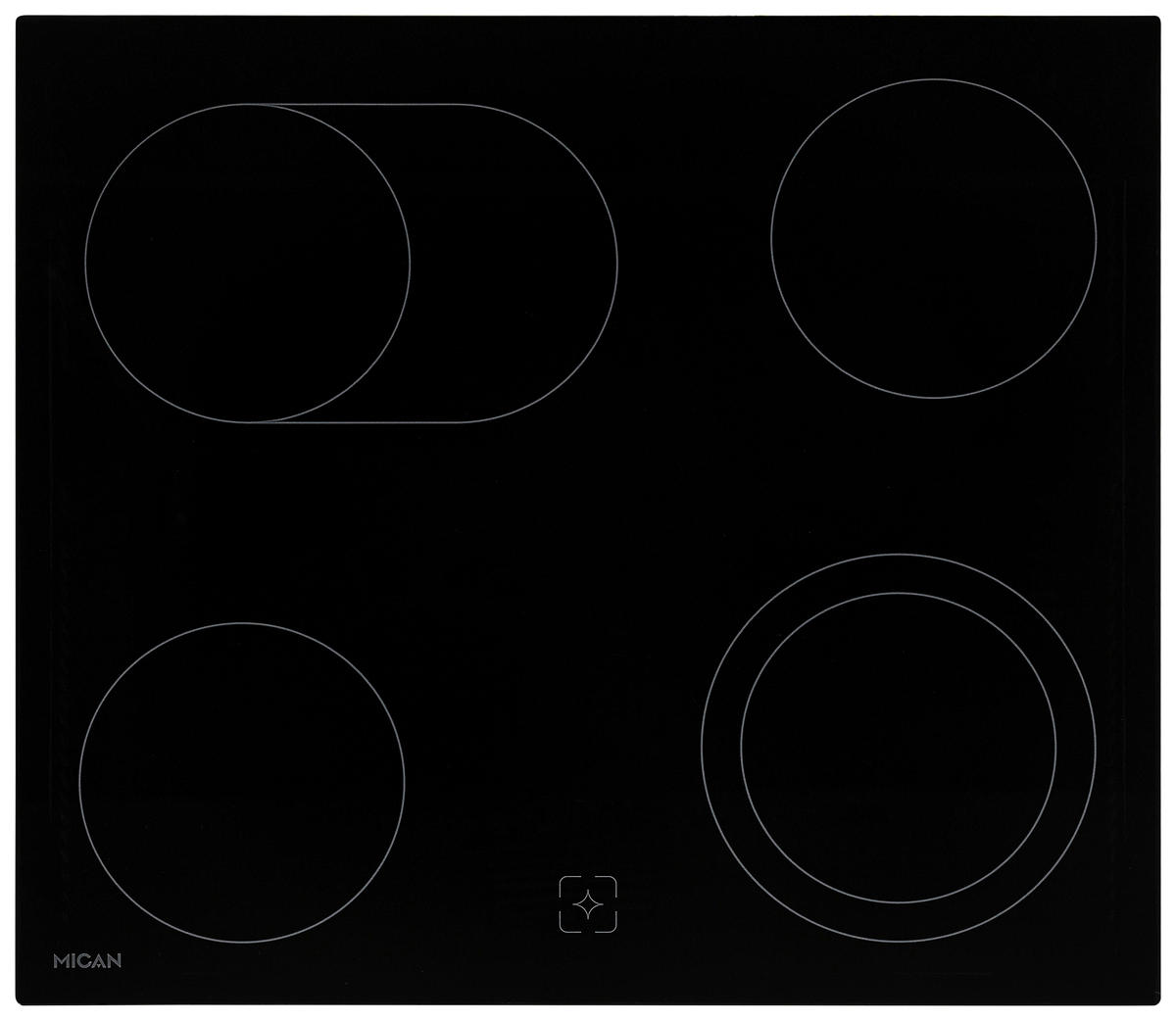 HERDSET HSHDB73S  - Schwarz, Basics, Glas/Metall (60/60,5/31,5cm) - Mican