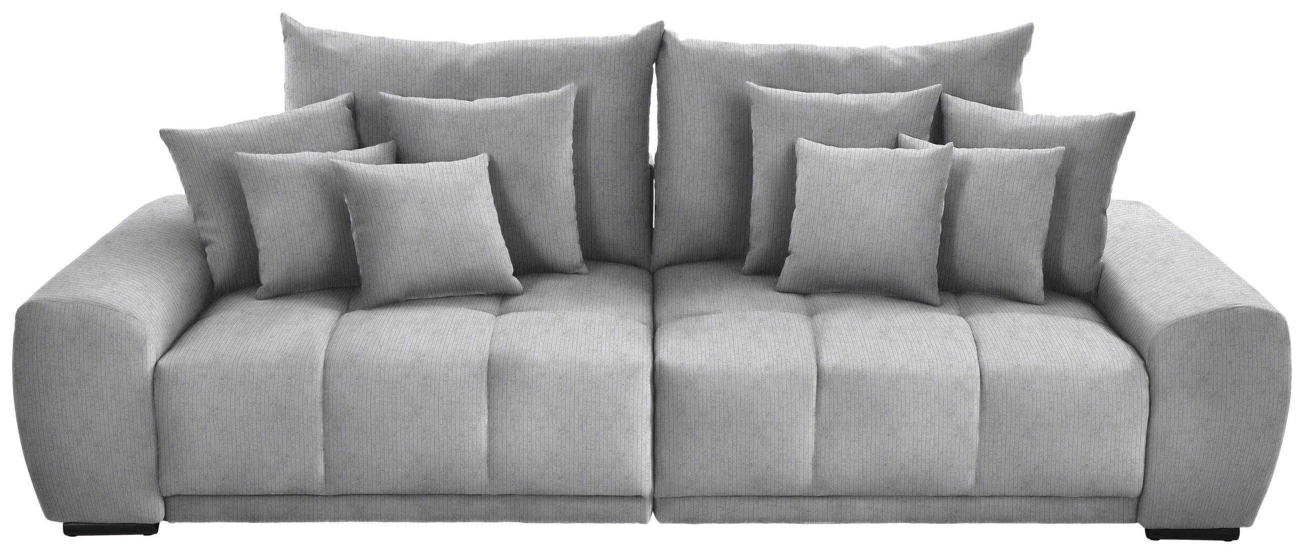 BIGSOFA Feincord Hellgrau  - Hellgrau/Schwarz, KONVENTIONELL, Holz/Textil (280/67/120cm) - Carryhome