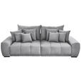 BIGSOFA in Feincord Hellgrau  - Hellgrau/Schwarz, KONVENTIONELL, Holz/Textil (280/67/120cm) - Carryhome