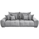 BIGSOFA Feincord Hellgrau  - Hellgrau/Schwarz, KONVENTIONELL, Holz/Textil (280/67/120cm) - Carryhome