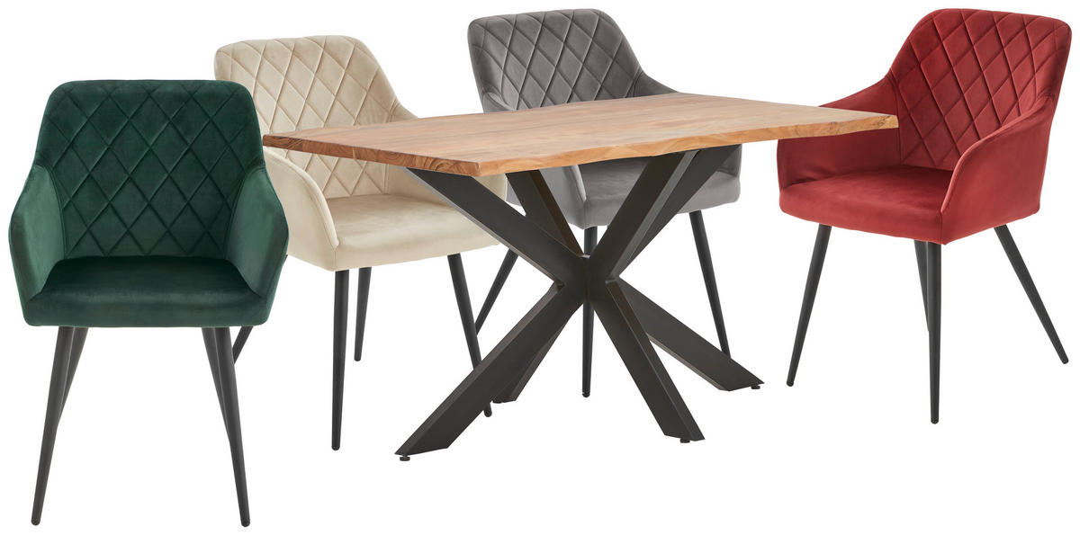 STOL ZA BLAGOVAONICU  crna, boje bagrema  drvo, metal      - boje bagrema/crna, Lifestyle, drvo/metal (140/80/77cm) - Landscape