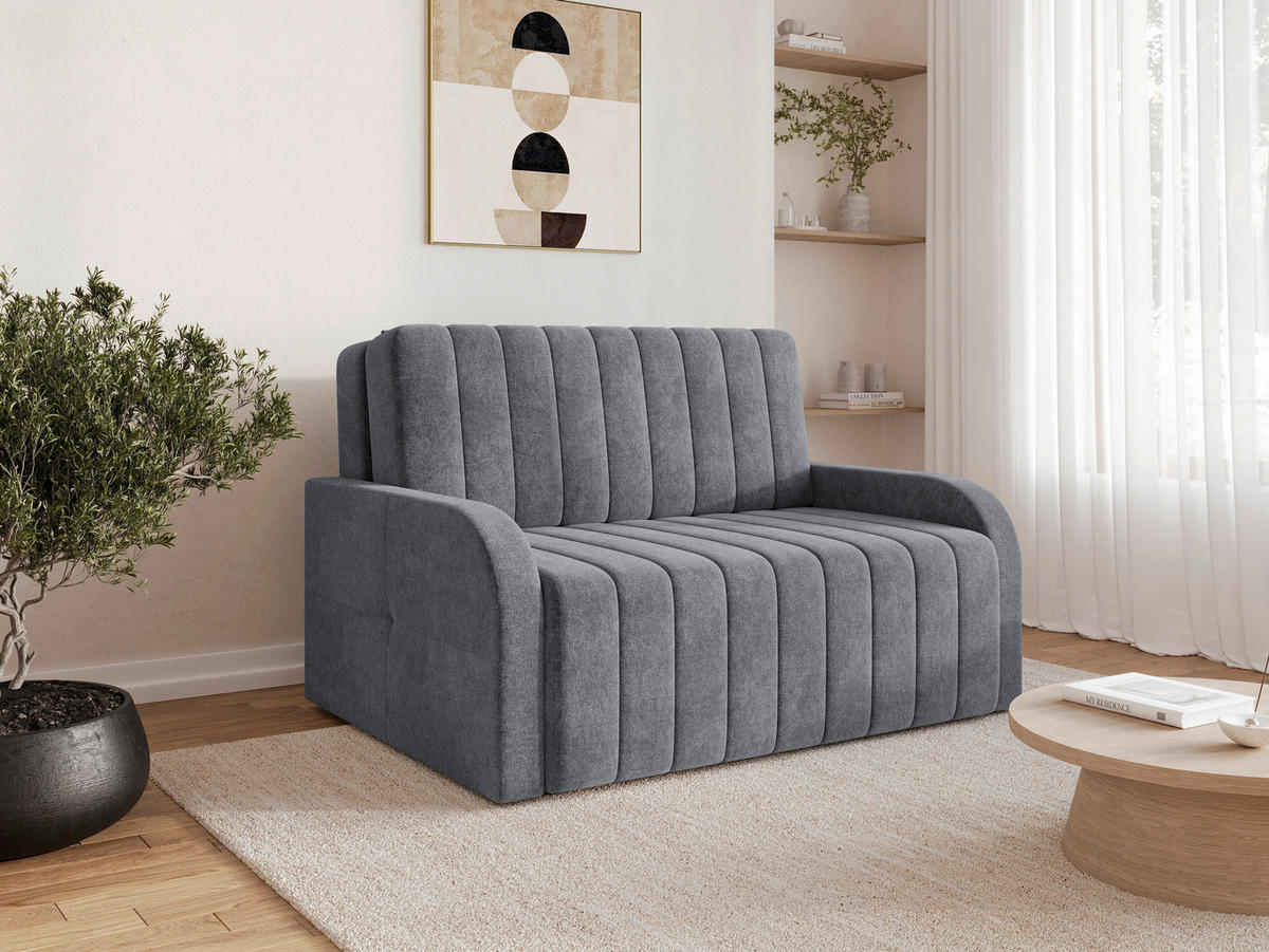 SCHLAFSOFA ALASKA 120 Anthrazit  inkl. Schlaffunktion, Stauraum  - Anthrazit/Schwarz, Design, Kunststoff/Textil (141/90/104cm) - MID.YOU