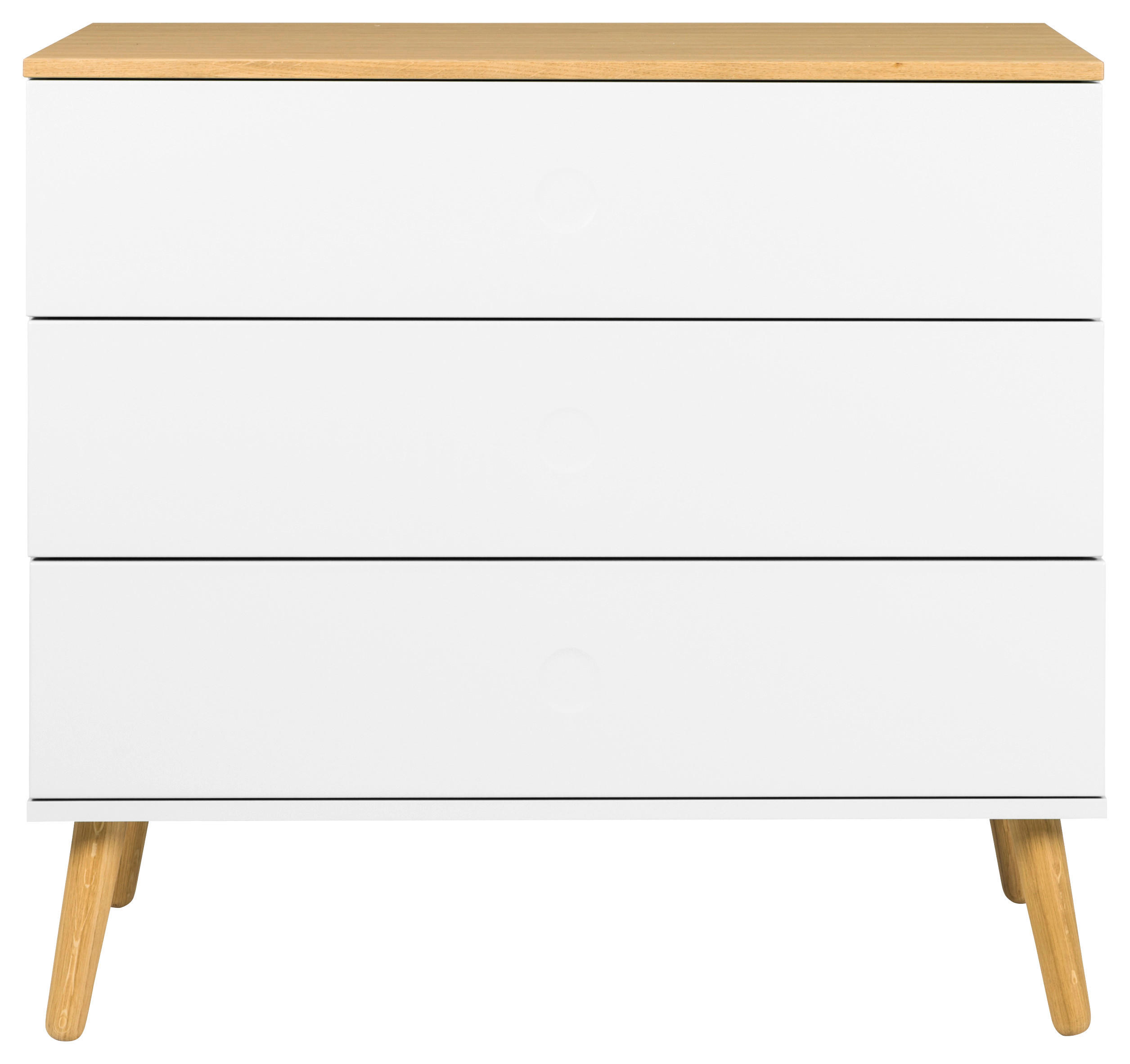 KOMMODE Dot  in 90/79/43 cm  - Eichefarben/Weiß, Design, Holzwerkstoff (90/79/43cm)
