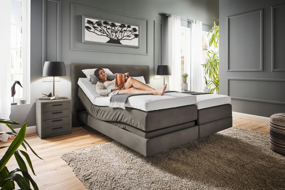 BOXSPRINGBETT 200/200 cm  in Taupe  - Taupe, Konventionell, Holz/Textil (200/200cm) - Dieter Knoll
