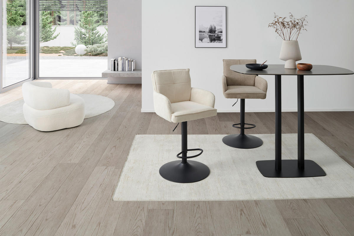 BARHOCKER in Metall, Textil Grau, Schwarz  - Schwarz/Grau, KONVENTIONELL, Textil/Metall (57/100-121/57cm) - MID.YOU