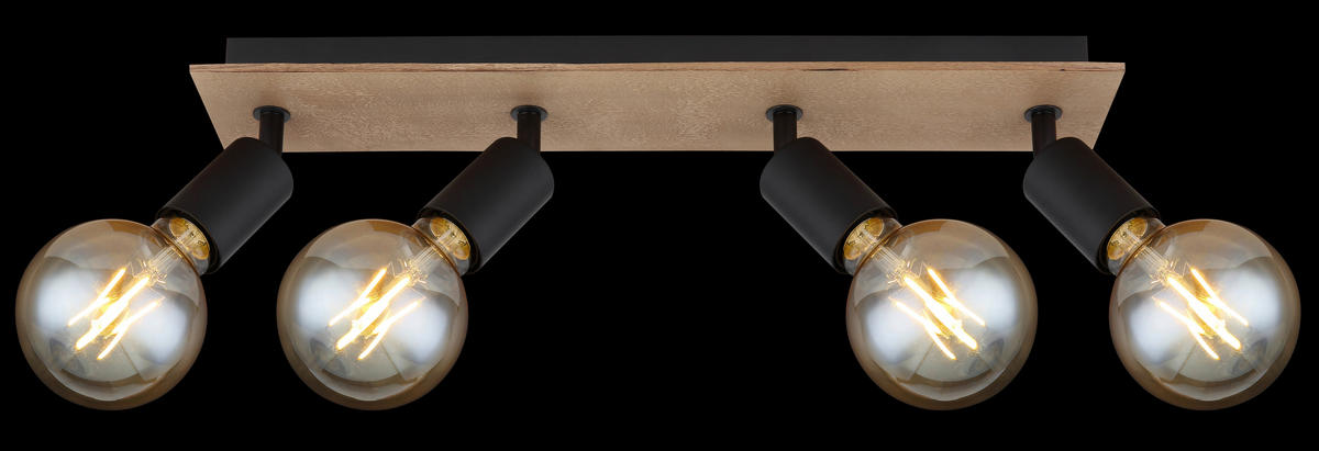 STRAHLER - Schwarz/Braun, Natur, Holz/Metall (49/9/11cm) - Globo