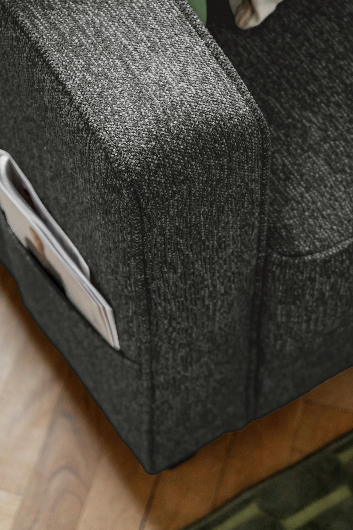 COLțAR textil gri închis  - gri închis/negru, lemn/textil (233/198cm) - MID.YOU