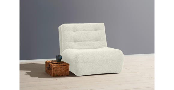 SCHLAFSESSEL Teddystoff Weiß    - Schwarz/Weiß, KONVENTIONELL, Kunststoff/Textil (90/85/100cm) - Carryhome