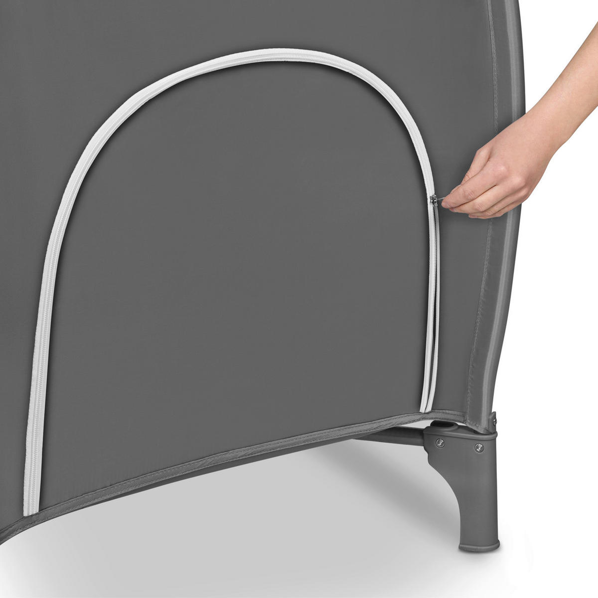 REISEBETT Sven Plus Grau, Weiß  - Weiß/Grau, Basics, Kunststoff (71/86/127cm) - Lionelo