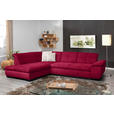 ECKSOFA in Cord Rot  - Rot/Schwarz, Design, Textil/Metall (242/313cm) - Xora