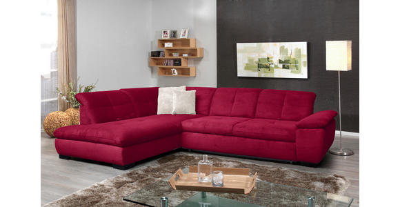ECKSOFA in Cord Rot 242/313 cm - Rot/Schwarz, Design, Textil/Metall (242/313cm) - Xora