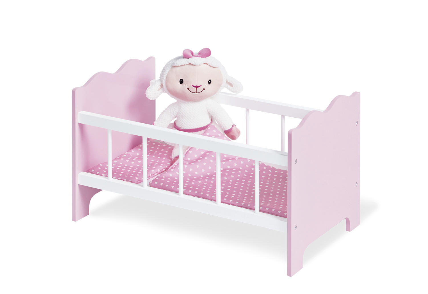 PUPPENBETT - Rosa/Weiß, Basics, Holzwerkstoff/Textil (50/29/29cm) - Pinolino