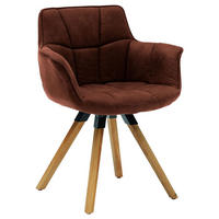 ARMLEHNSTUHL  in Mikrofaser  - Kastanienfarben/Eichefarben, KONVENTIONELL, Holz/Textil (67/85/60cm) - Musterring