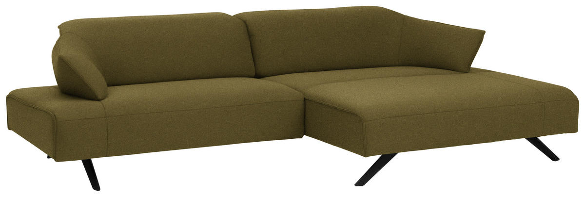 ECKSOFA in Struktur Hellgrün  - Anthrazit/Hellgrün, Design, Textil/Metall (276/165cm) - Himolla