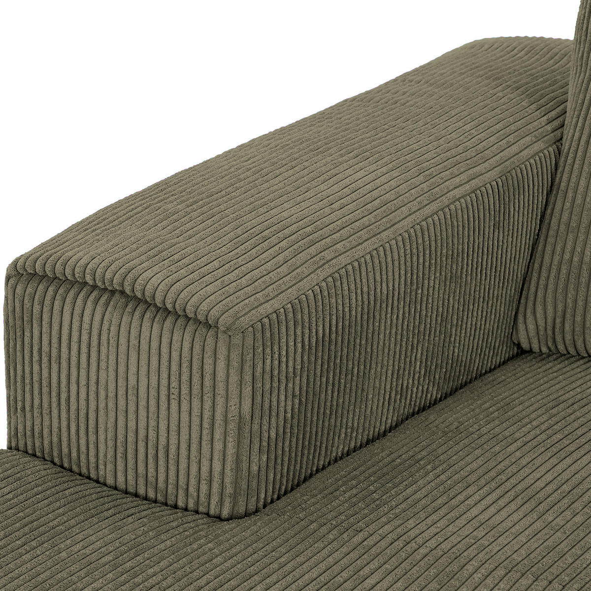 ECKSOFA in Cord Dunkelgrün  - Dunkelgrün/Schwarz, Konventionell, Textil/Metall (170/285cm) - Carryhome