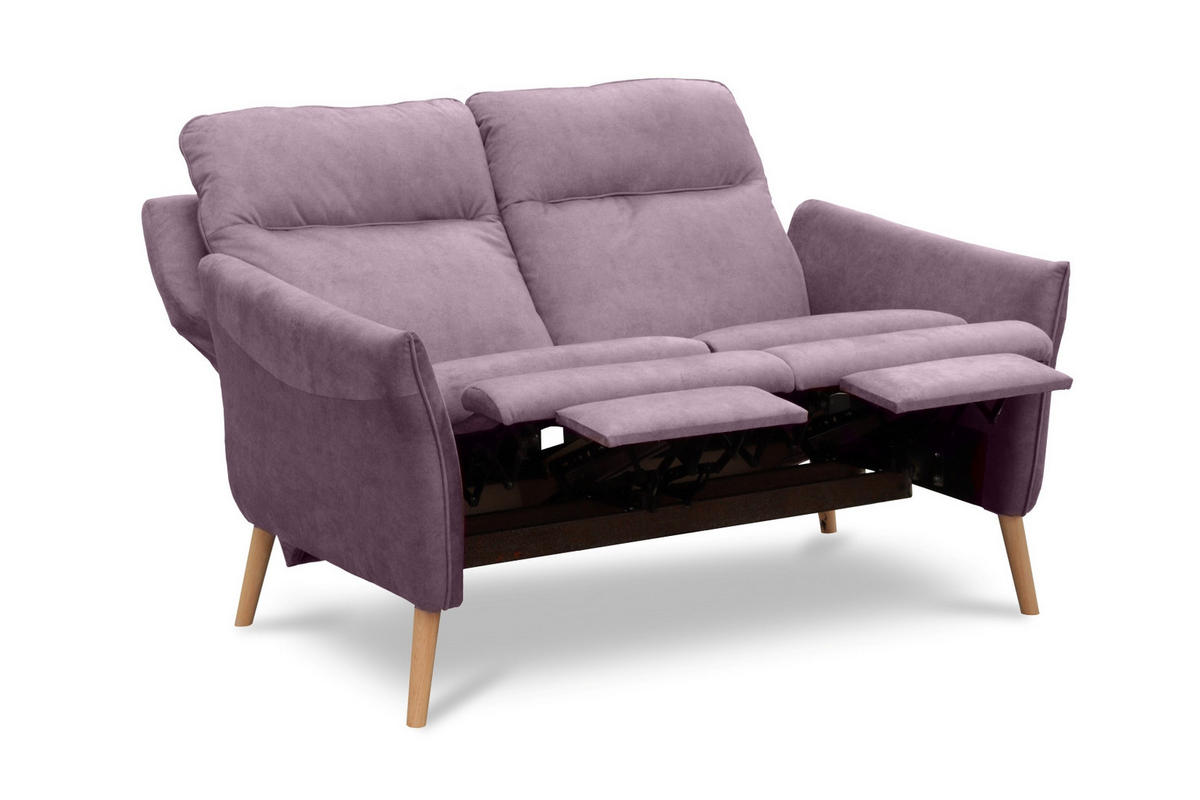 2-SITZER-SOFA  in Mikrofaser Rosa Skandinavisch, Modern  - Buchefarben/Rosa, Design, Holz/Textil (145/110/92cm) - Livetastic