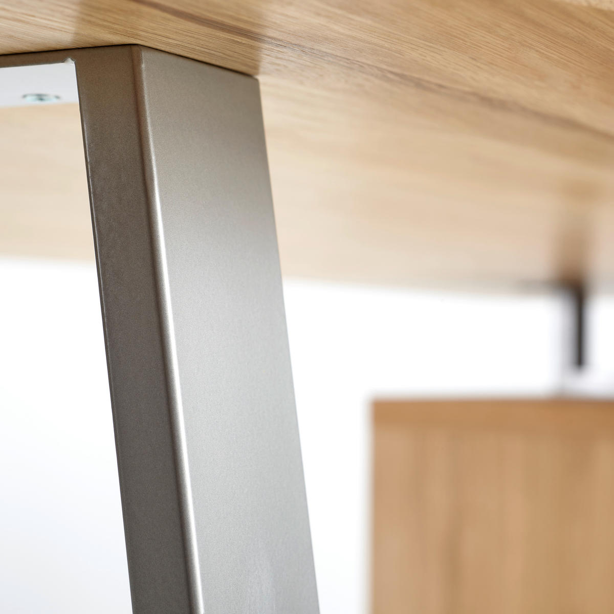 SCHREIBTISCH 150/67/72,5 cm  in Eichefarben  - Edelstahlfarben/Eichefarben, KONVENTIONELL, Holz/Metall (150/67/72,5cm) - Livetastic