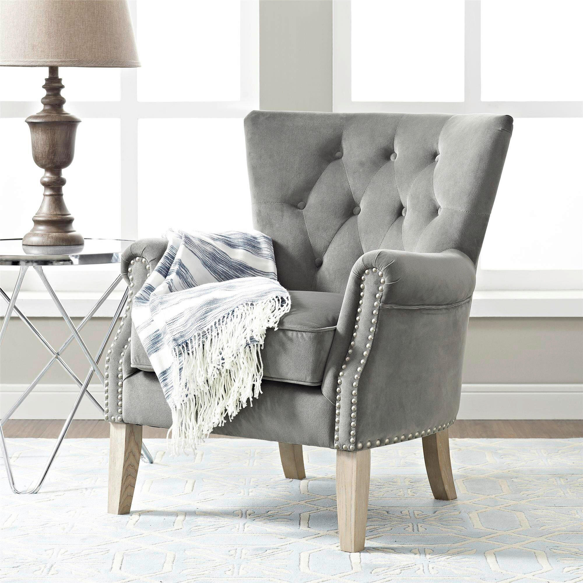 OHRENSESSEL Grau  - Grau, Design, Holz/Textil (73/86/75cm) - MID.YOU