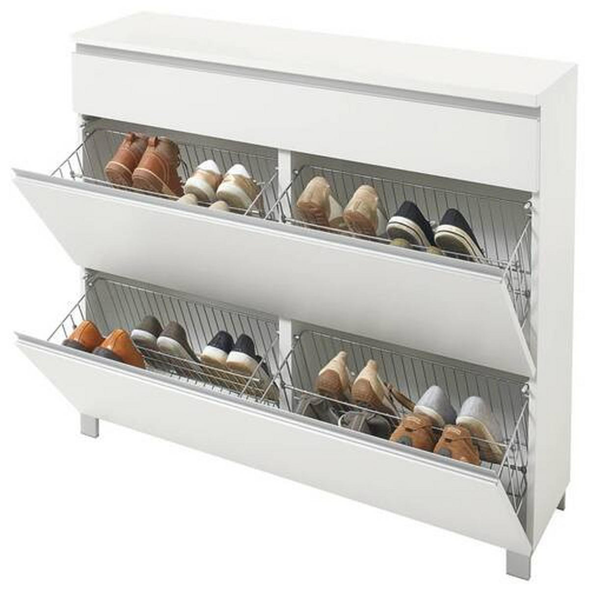 GARDEROBE 4-teilig  in 270/193/37 cm  - Silberfarben/Weiß, Design, Holzwerkstoff/Metall (270/193/37cm)