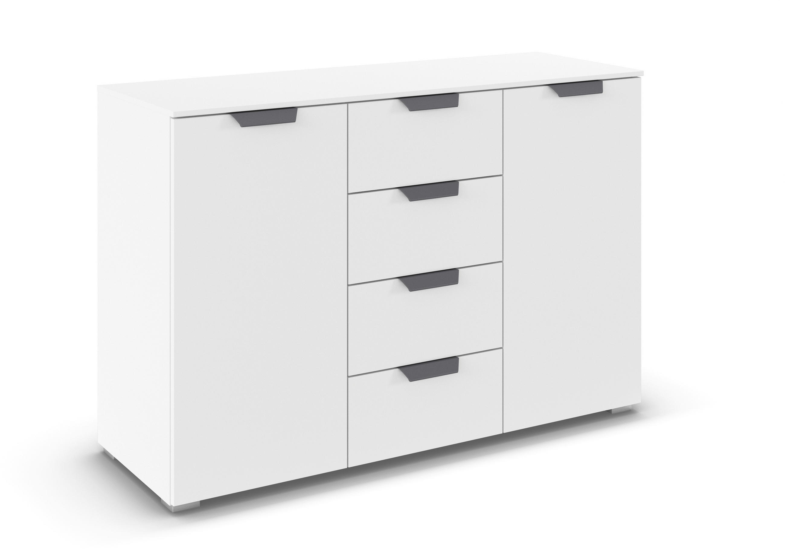 KOMMODE  in 120/81/42 cm  - Dunkelgrau/Weiß, Design, Holzwerkstoff/Metall (120/81/42cm) - Carryhome