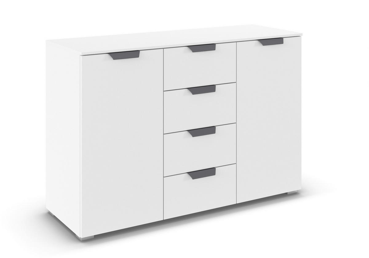 KOMMODE  in 120/81/42 cm  - Dunkelgrau/Weiß, Design, Holzwerkstoff/Metall (120/81/42cm) - Carryhome